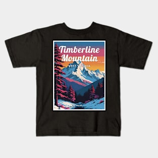 Timberline Mountain ski West Virginia USA Kids T-Shirt